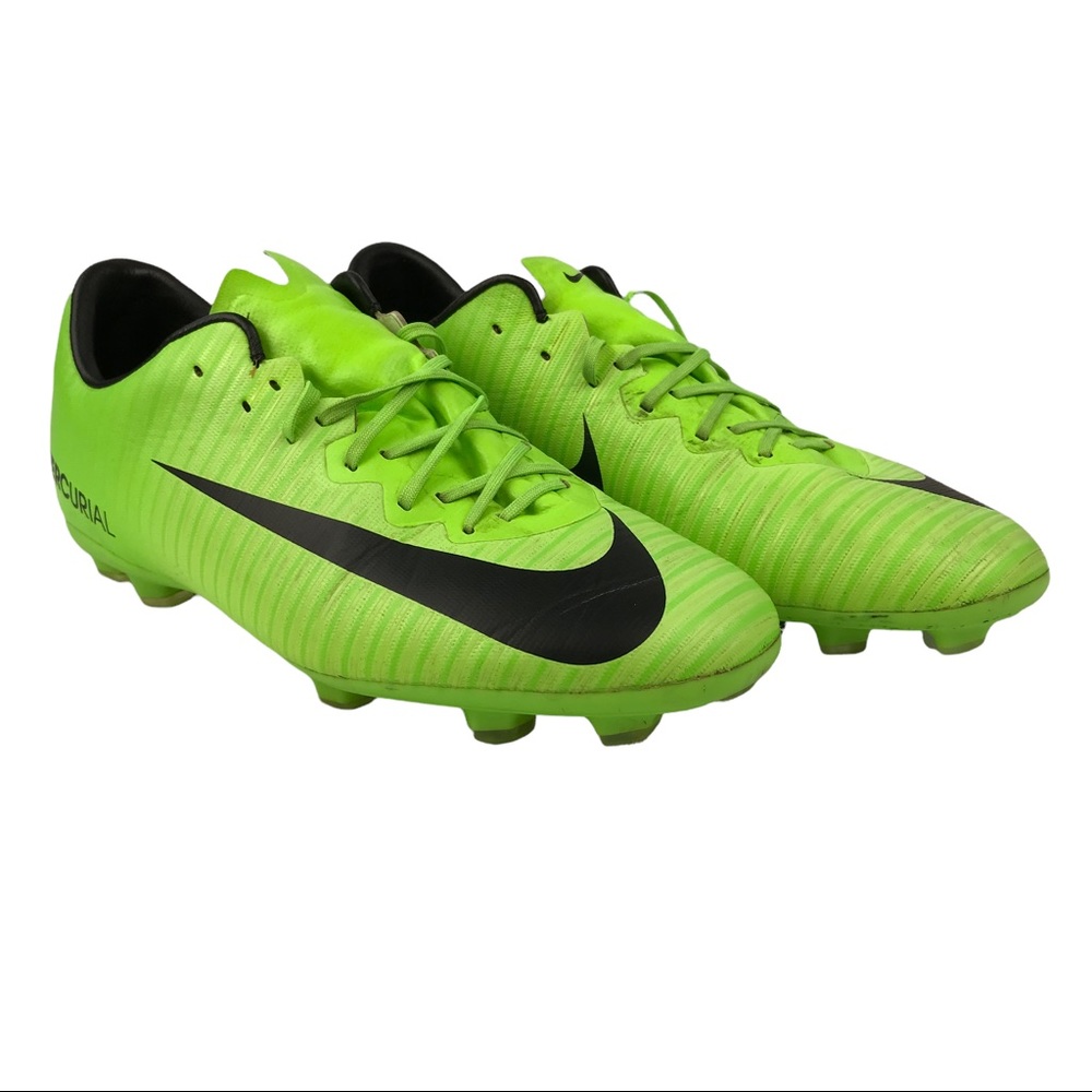 Nike Mercurial Vapor XI FG Soccer Kids Cleats Green & Flash Lime Size 4Y